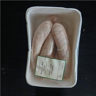 Pack of Pork & Leek Sausages (Gluten Free) "FROZEN AT THE MOMENT"